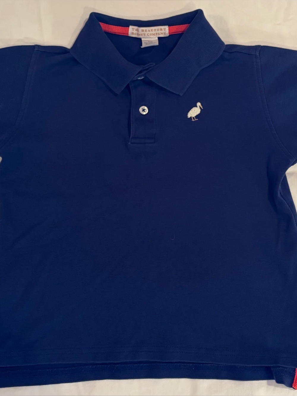The Beaufort Bonnet Co boy’s navy  polo shirt sz 5 100% Pima Cotton EUC